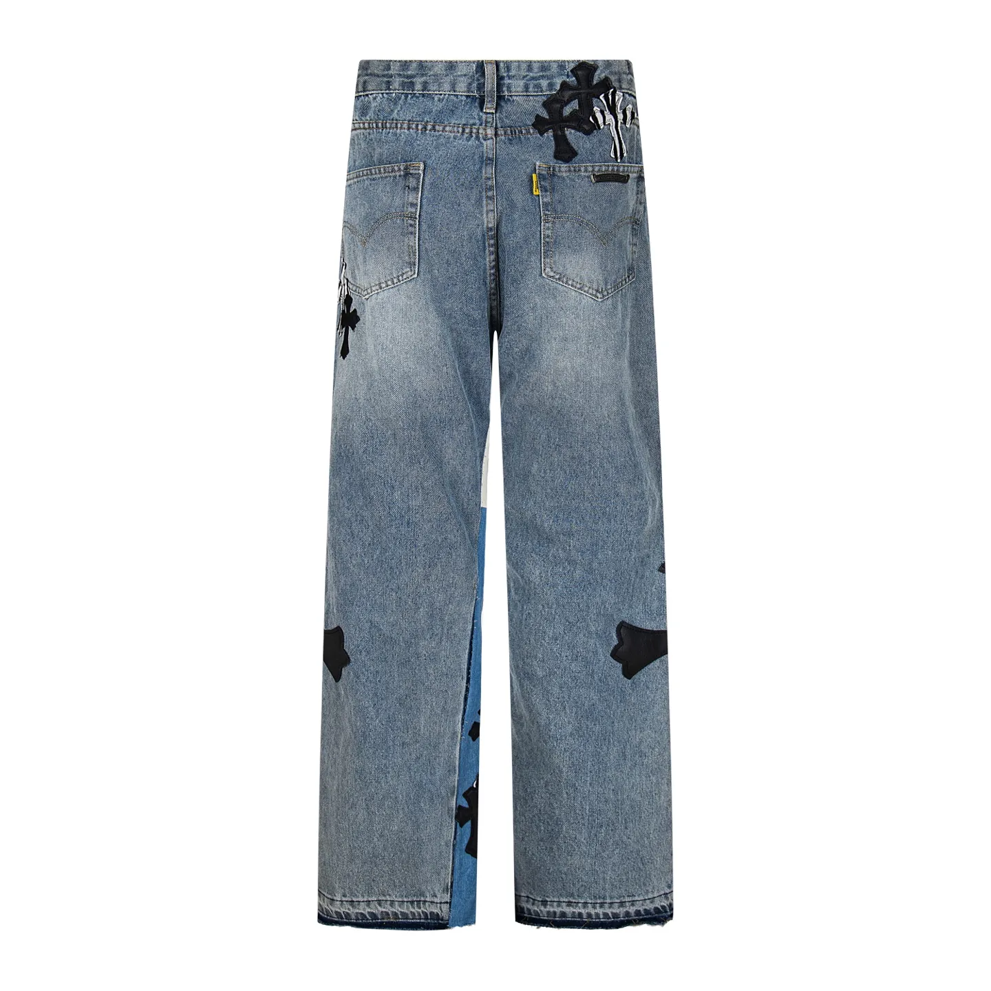 💰290 GALLERY DEPT & Chrome hearts Washed jeans with large logo and devil multi-label cross, truly restore the ultimate vintage texture, three-dimensional version, loose and comfortable, not picky about the figure, taller and slimmer, factory-made, original quality control, same style for men and women, can be matched with couples, versatile recommendation, must-have jeans for all seasons, fashionable people have been disappointed. From the quality selection of fabrics, the tailoring of details, and the matching of patterns, they are all impeccable! The upper body is so handsome when worn...it can be easily worn by men, women and children! The craftsmanship is made of heavy-duty washed pure cotton denim fabric. After washing, it is soft and thick. It is very stylish when worn on the body. Style number: 1756 Color: blue Size: 28 30 32 34 36